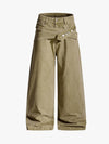 Street Detachable Belt Baggy Pants 