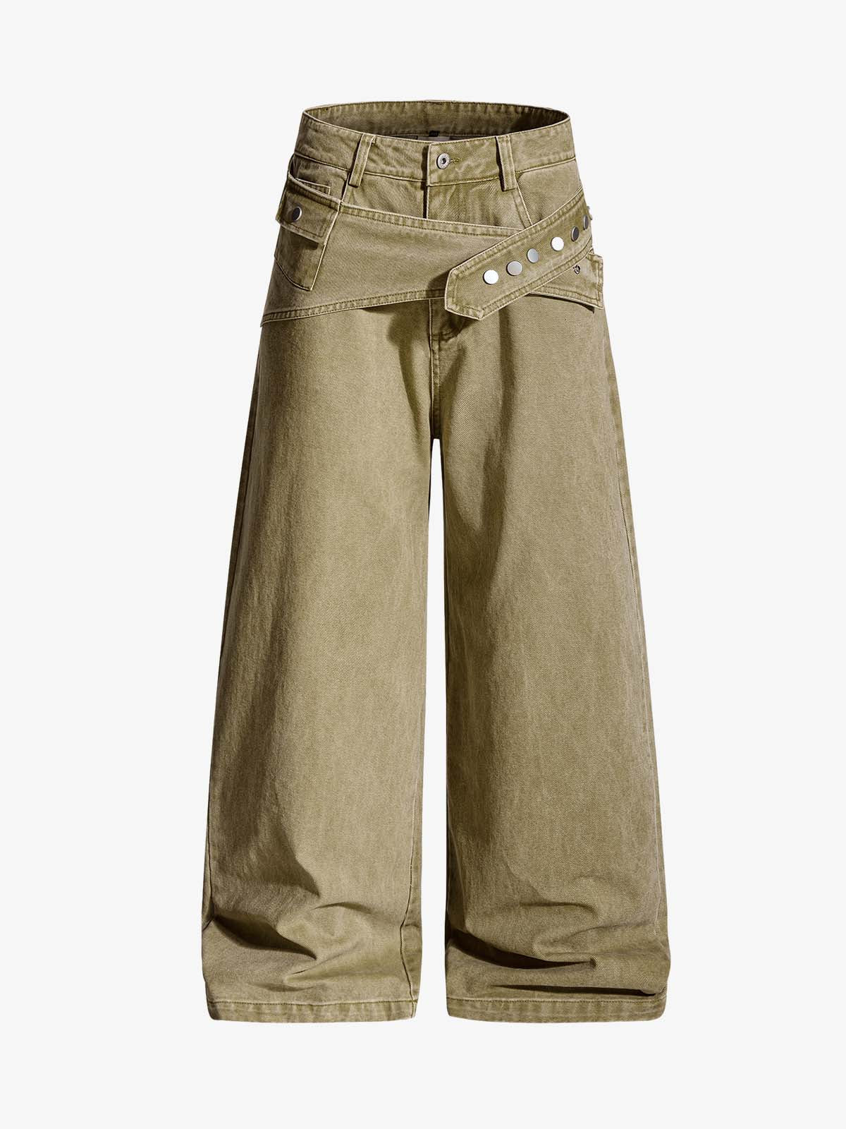 Street Detachable Belt Baggy Pants 