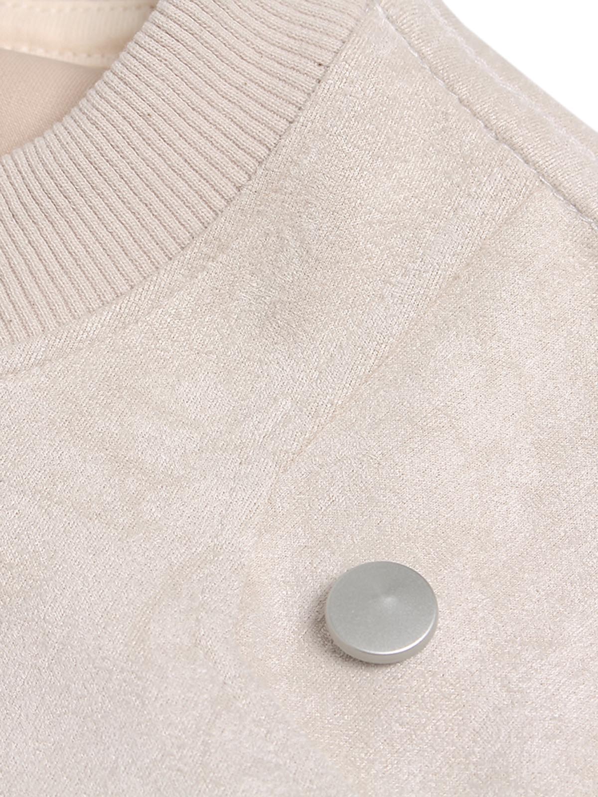 Metallic Print Suede Crew Neck T-Shirt 