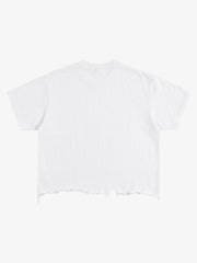T-shirt court en coton à ourlet brut