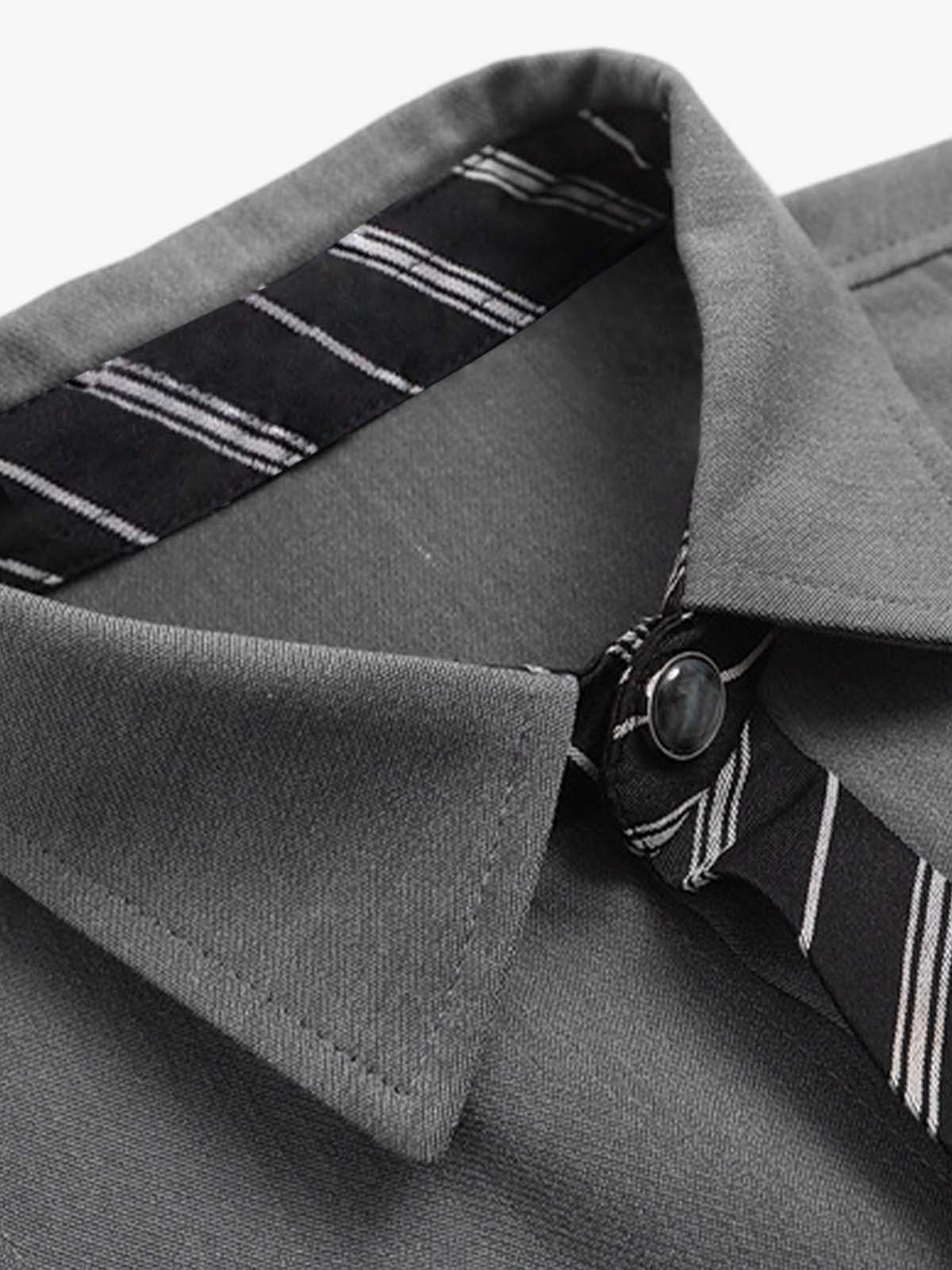 Deconstructed Patchwork Tie Short-sleeved Shirt 