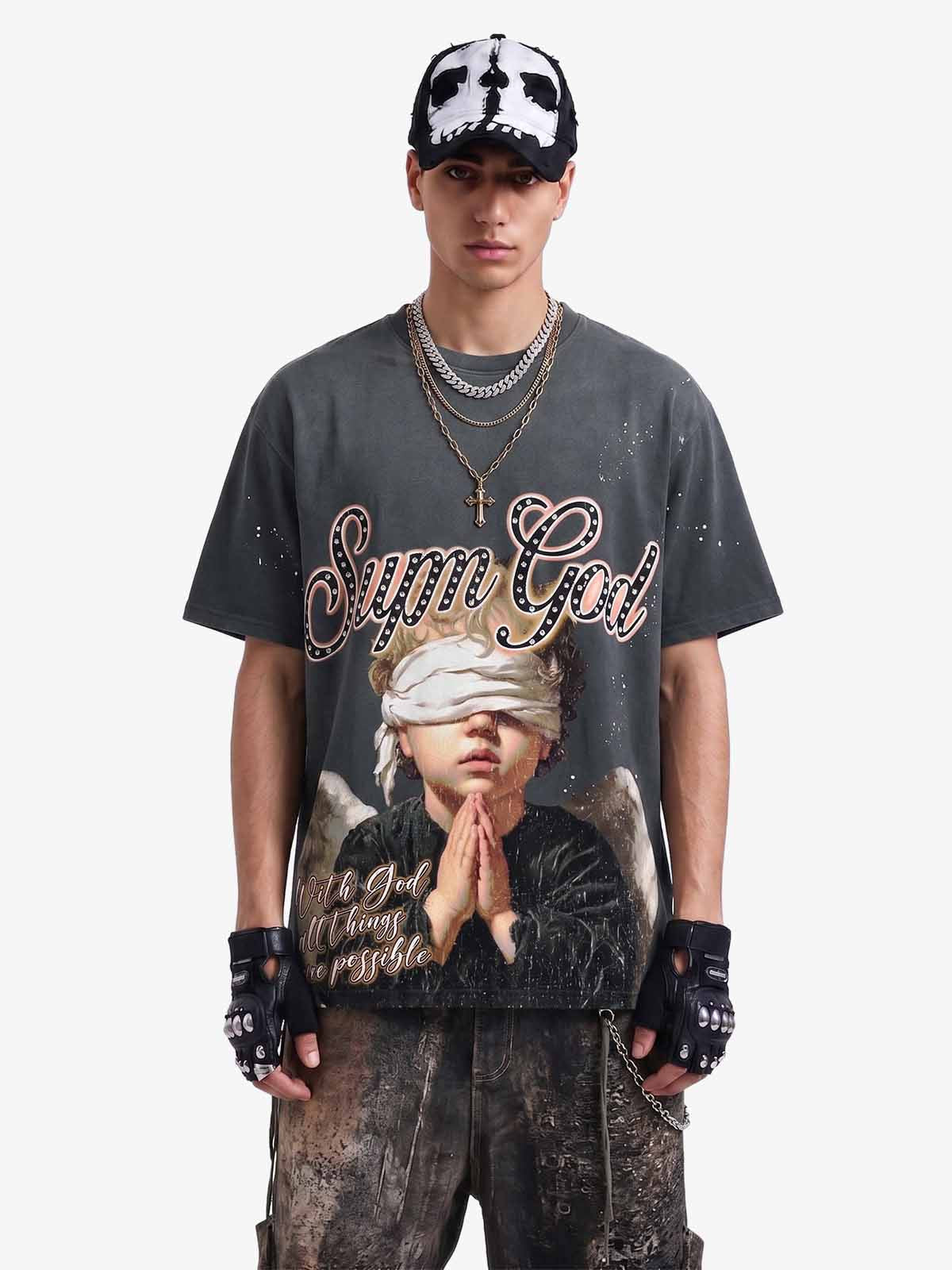 Blindfolded Angel Washed T-Shirt 