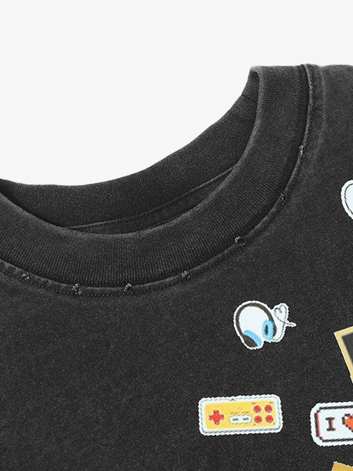 Vintage Gaming Sticker Style Motif Oversized T-Shirt 