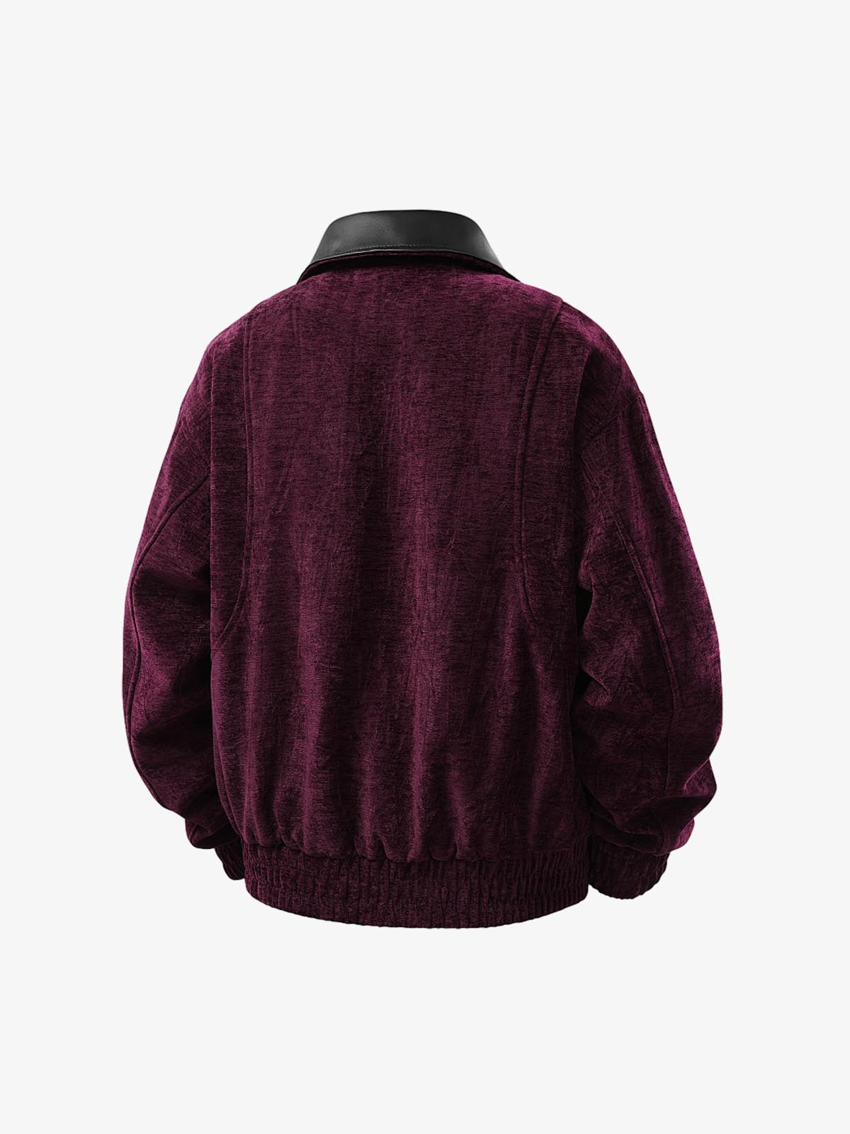 Stylish Velvet Bomber Jacket with Leather Collar for Men 