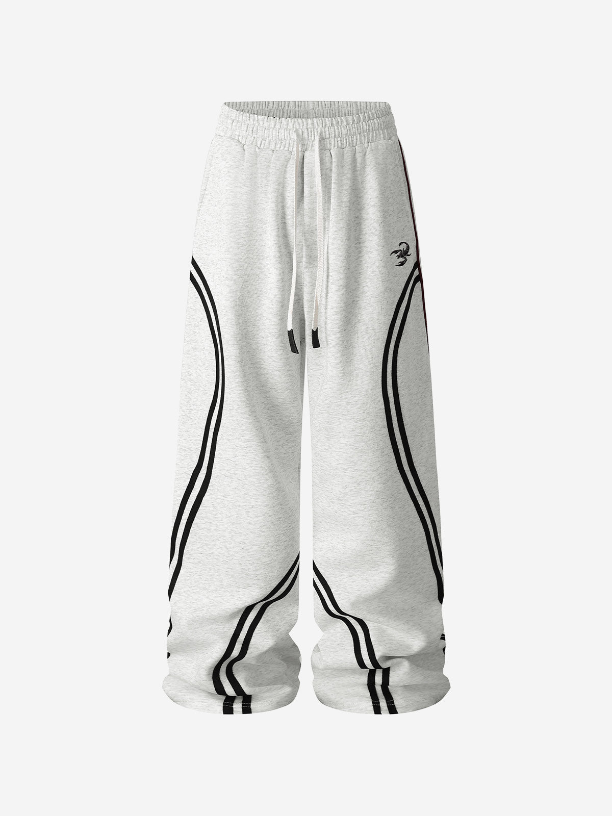 Contrast Stripe Wide-Leg Track Pants
