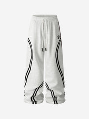 Contrast Stripe Wide-Leg Track Pants