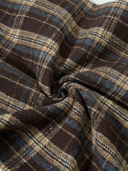 Plaid Jacket with Zipper Detail and Keychain Accessory 