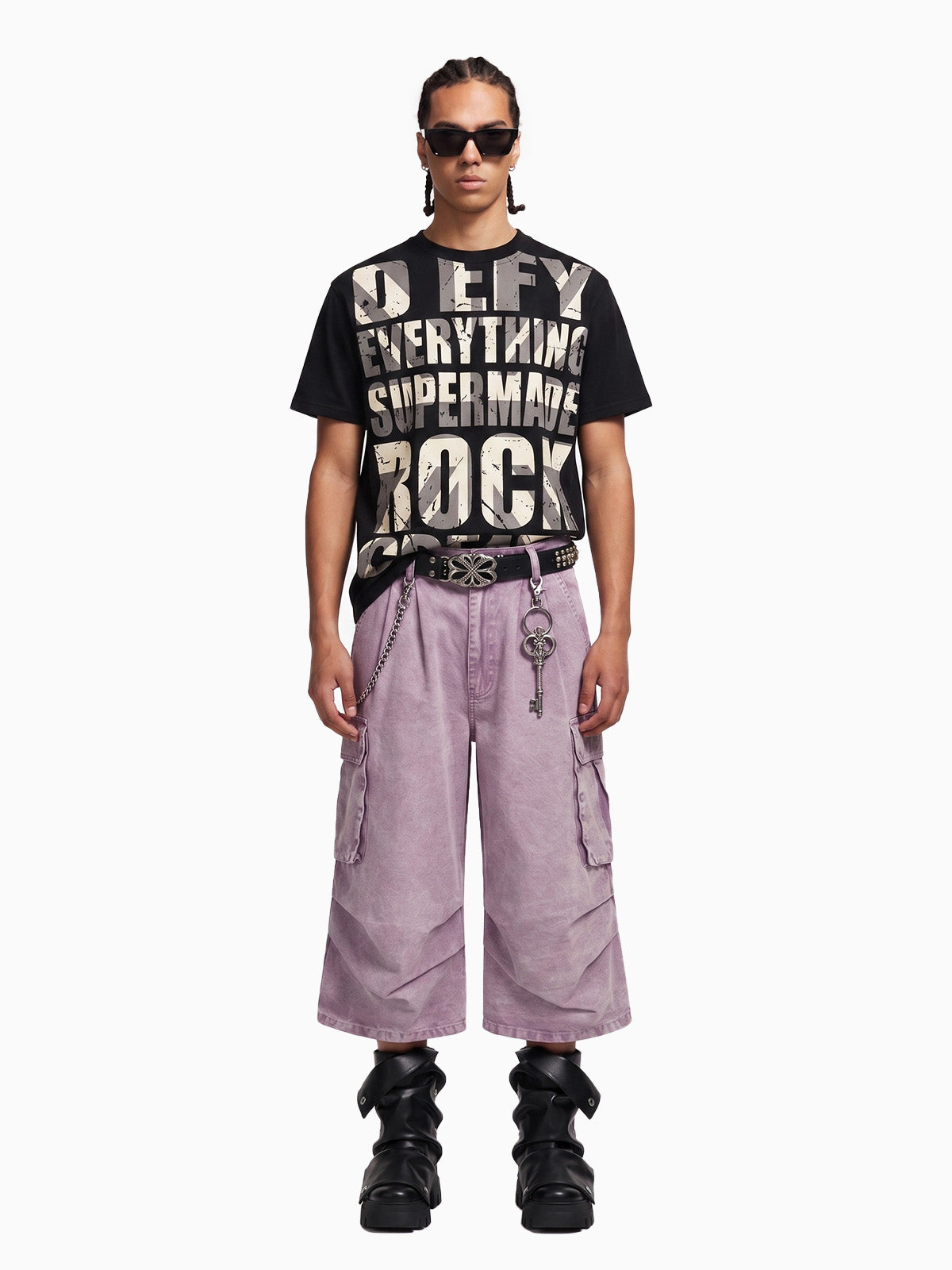 Distressed Typographic Rock Graphic Oversized T-Shirt