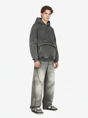 Vintage Heavy Distressed Washed Barrel Jeans 