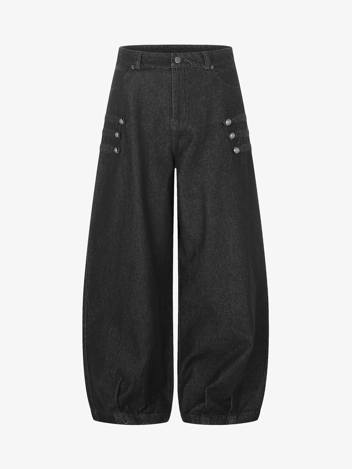 Military Napoleon Raw Denim Barrel Baggy Jeans