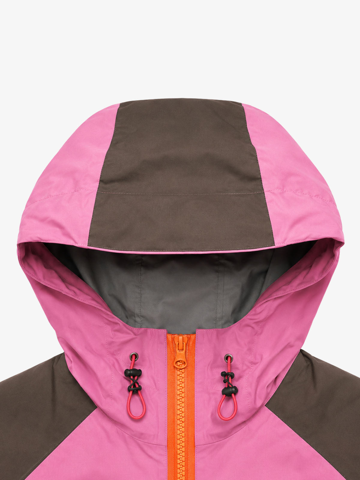 Color Block Embroidered Cropped Hooded Windbreaker