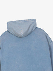Denim Graphic Washed Cropped Sweatshirt
