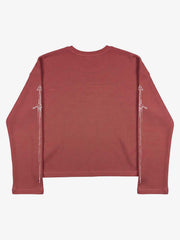 Fangs Graphic Waffle Boxy Long Sleeve Top; Red / S, Red / M, Red / L, Red / XL, Red / 2XL