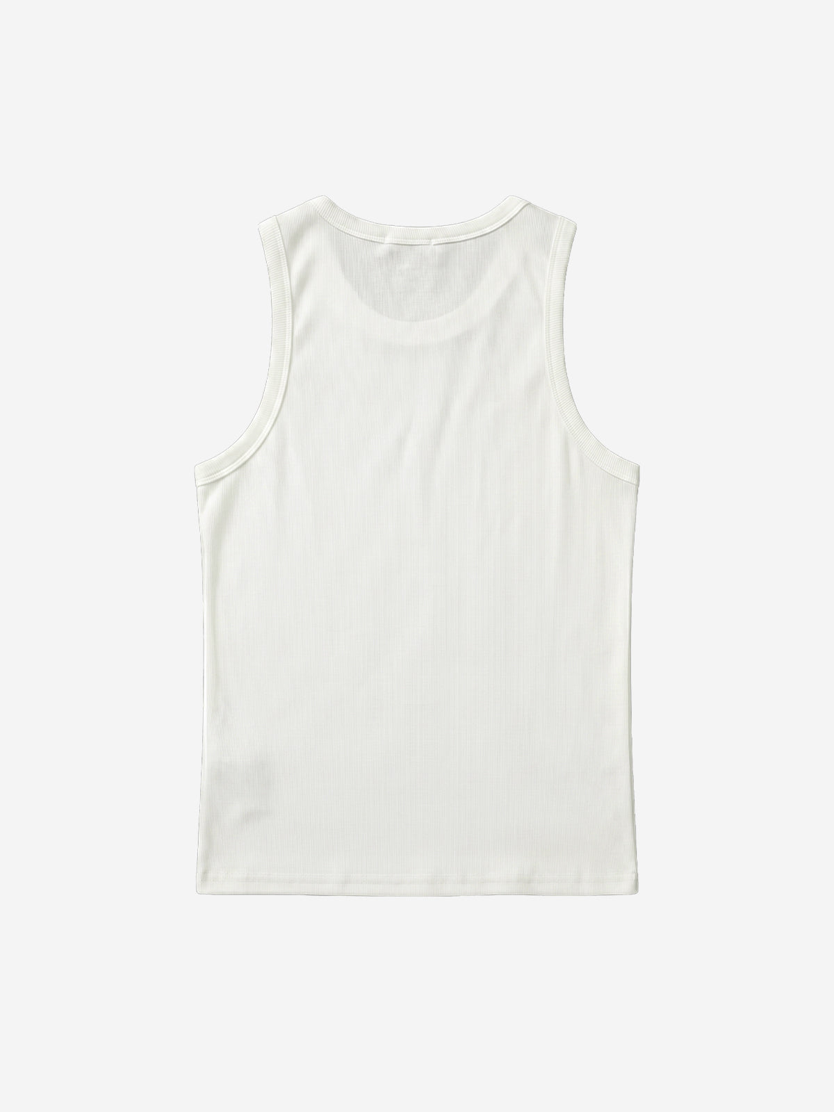 Stretch ribbed fabric punk y2k streetwear vest, adorned with metal buttonholes and letter embroidery.