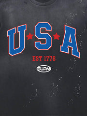 USA Graphic Splatter Washed T-Shirt 