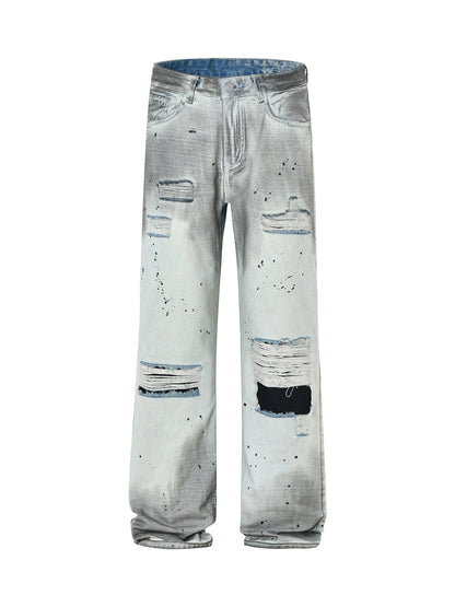 Thesupermade High Street Distressed Washed Ripped Jeans 