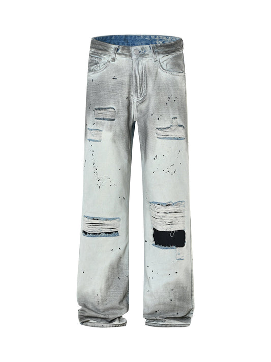 Thesupermade High Street Distressed Washed Ripped Jeans 