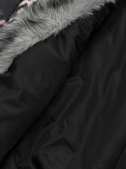 Leopard Print Hooded Bomber Jacket with Faux Fur Trim - Trendy and Stylish for All Seasons 