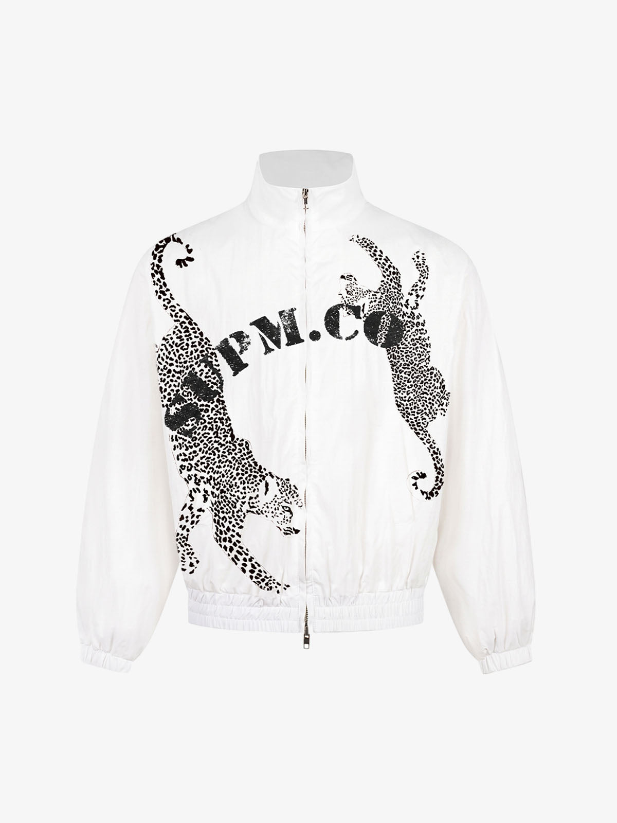 Leopard Graphic Lightweight High-Neck Windbreaker Jacket