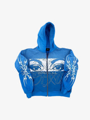 American Retro 3D Printed Zip-Up Sweatshirt
