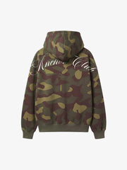 Camo Skull Graphic Zip Hoodie & Wide-Leg Sweatpants Set