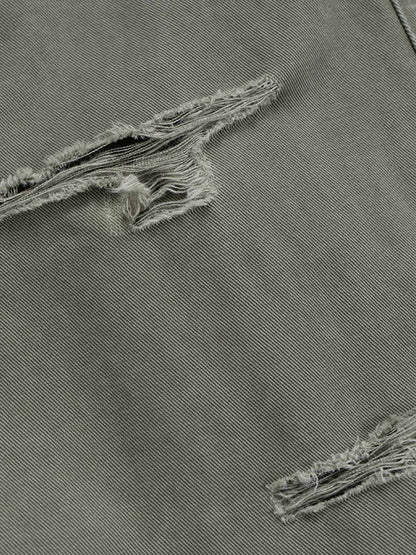 Camouflage Patchwork Whisker Baggy Jeans 