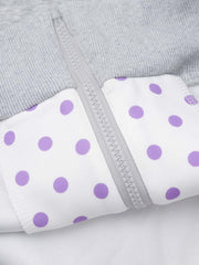 Napoleon Cord Embroidery Polka Dot Zip-Up Hoodie
