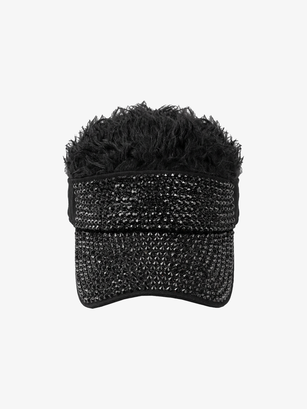 Rhinestone Faux Fur Sun Hat