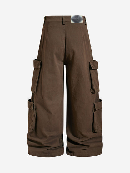 Embroidered Studded Multi-Pocket Paratrooper Cargo Jeans
