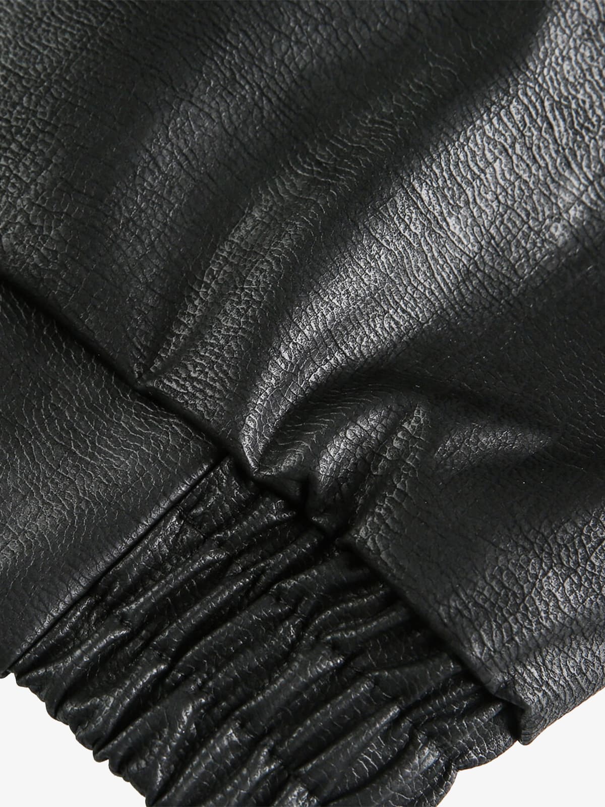 Vintage Embroidered PU Leather Lapel Jacket 