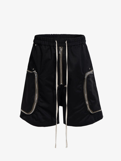 Water-Resistant Cargo Shorts – Polyamide Elastic Waist Relaxed Fit Utility Shorts