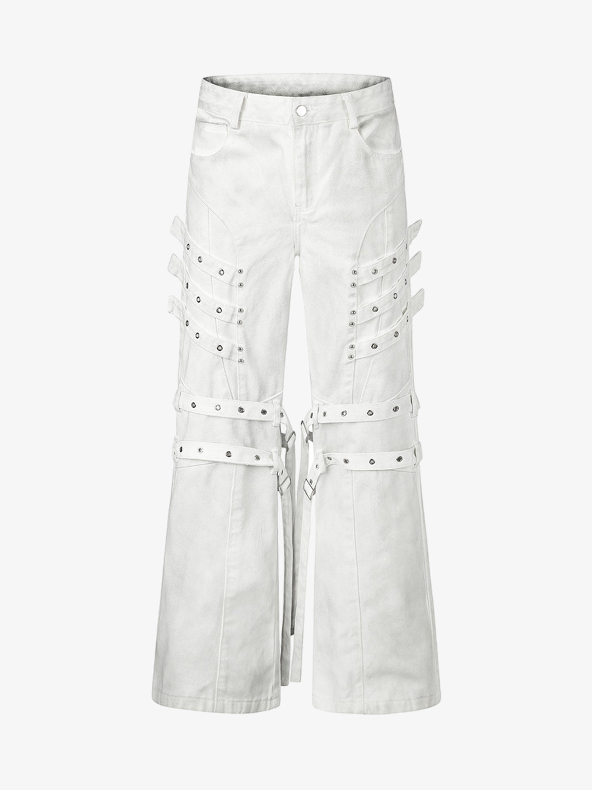 Inkjet Graphic Cutout Ring-Strap Jeans