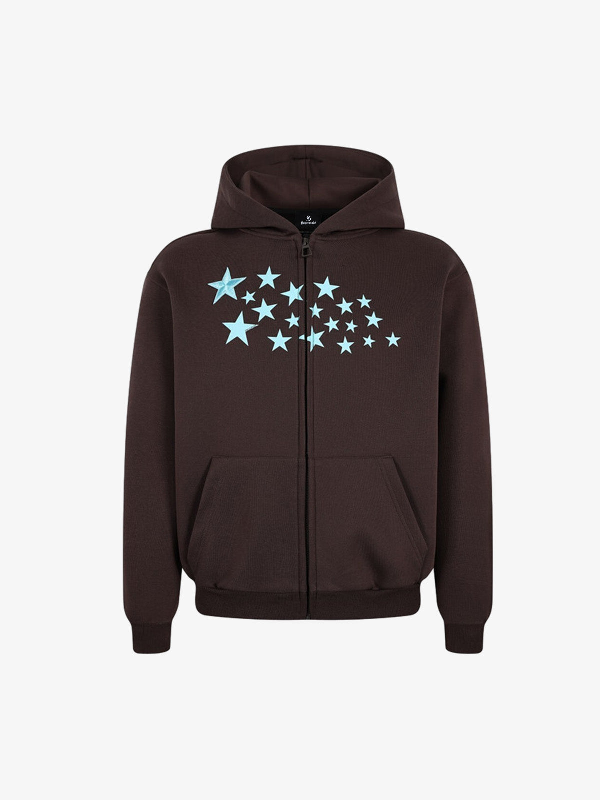 Kurze Kapuzenjacke mit fünfzackigem Stern und Reißverschluss