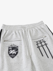 Crest & Sword Graphic Side Stripe Sweatpants 