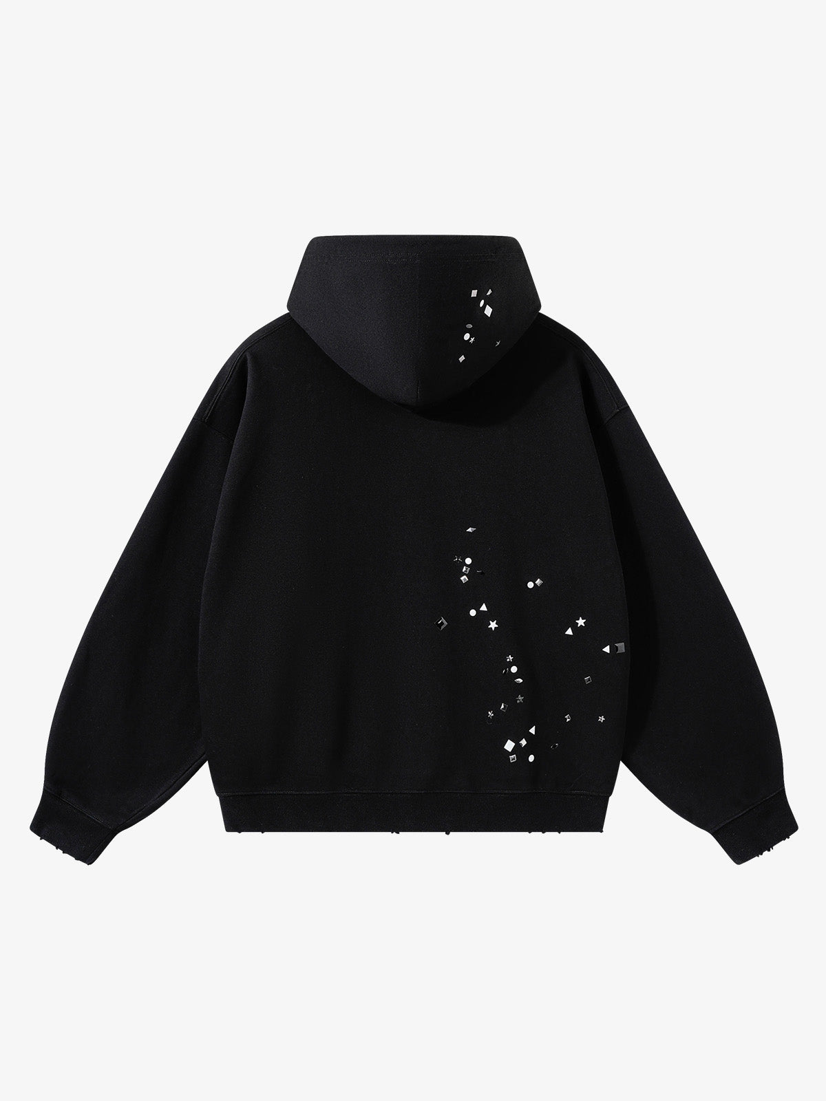 Metal Stud Detail Boxy Fit Hoodie