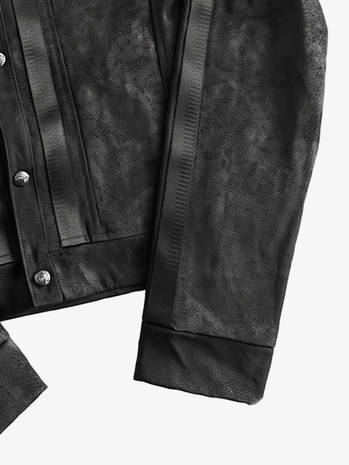 3D Scorpion Striped Faux Leather Jacket