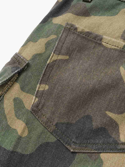 Retro Forest Camouflage Multi-Pocket Cargo Pants 