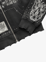 Graphic Streetwear Zip-Up Jacket