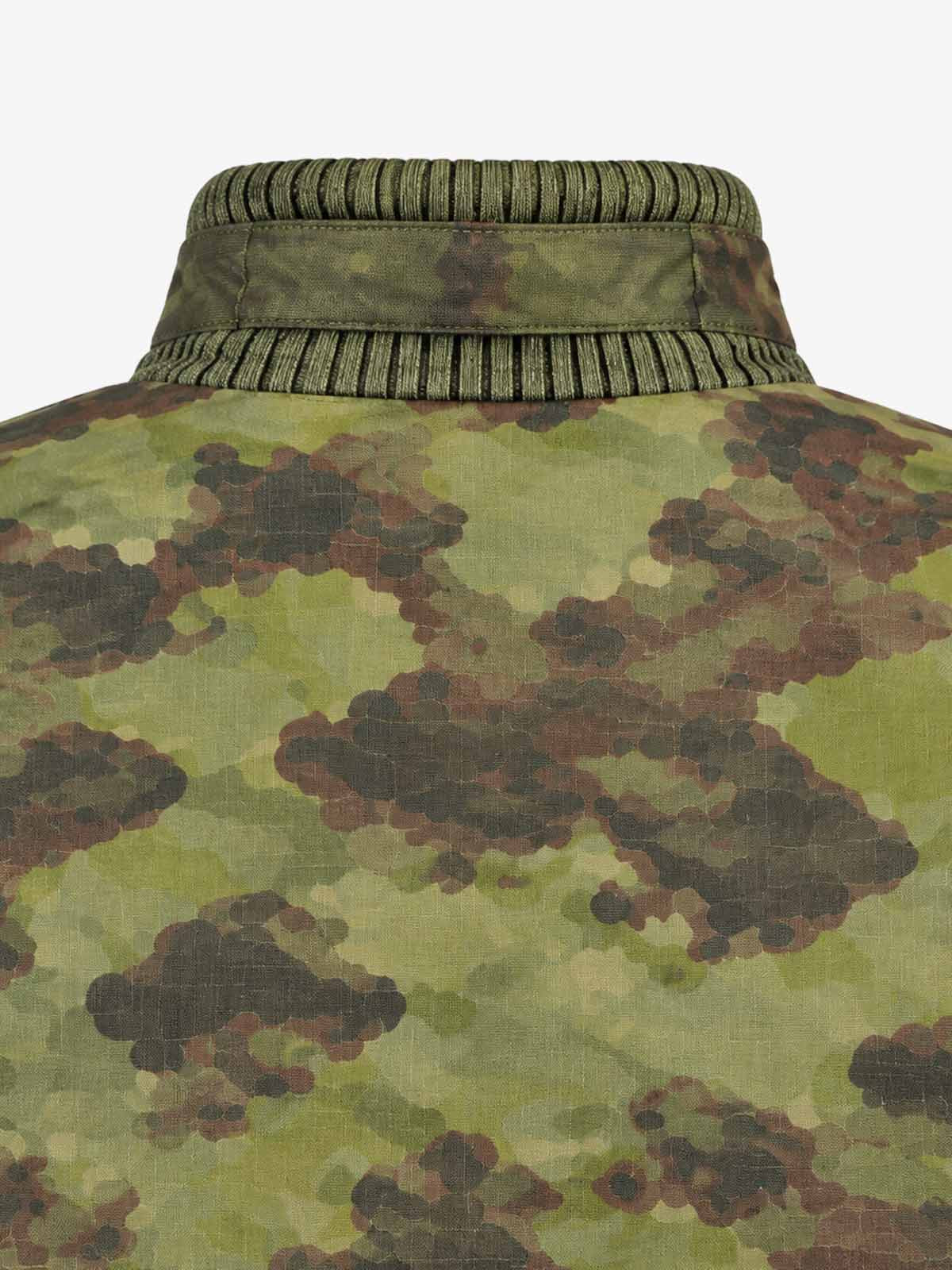 Camouflage Stand-up Collar Printed Cotton Coat