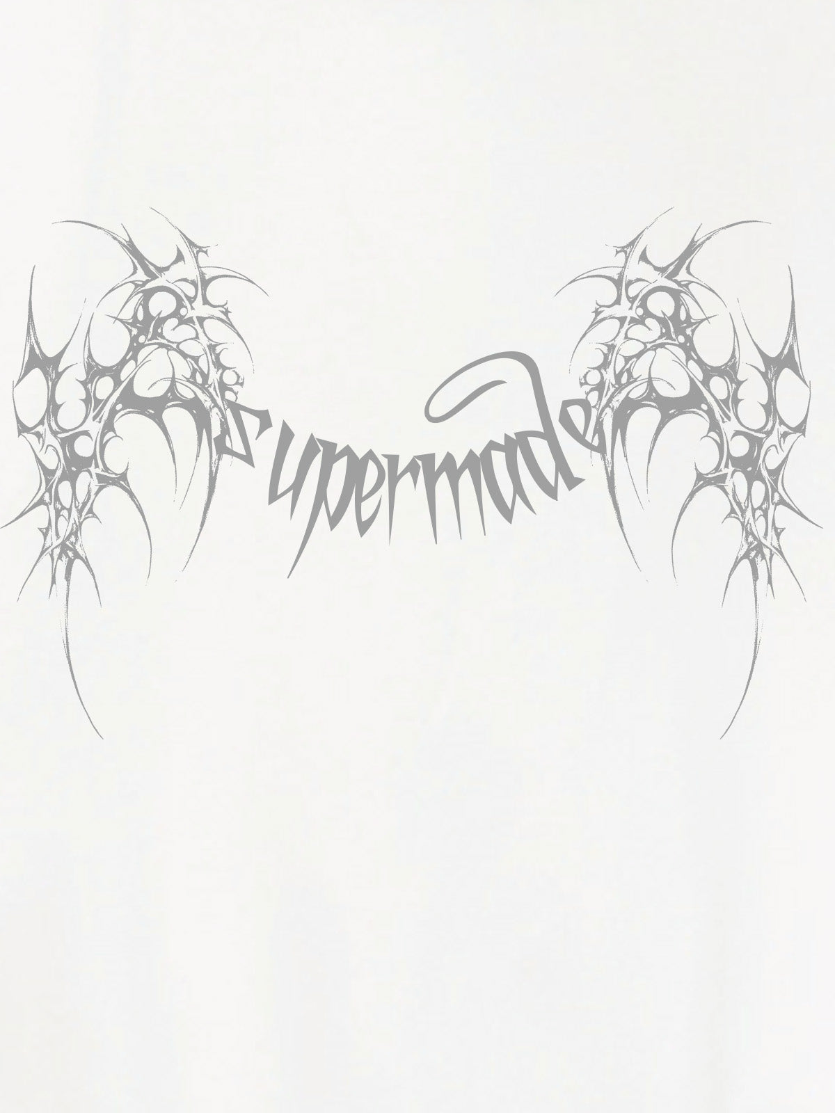 THE SUPERMADE Futuristic spiked pattern gothic style logo font design  Graphic Print Hoodie with Front Pocket 