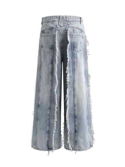 Distressed Frayed Edges Baggy Jeans 