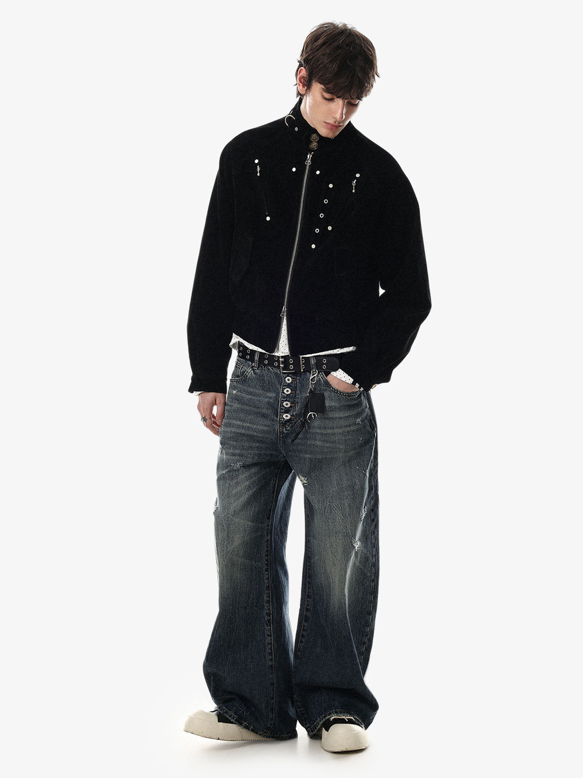 Studded Cropped Utility Jacket