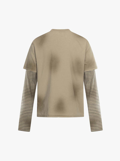 Vintage Band Portrait Graphic Layered Henley T-Shirt