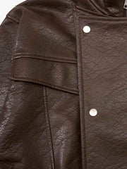 Zipper Studded Structured Biker Jacket