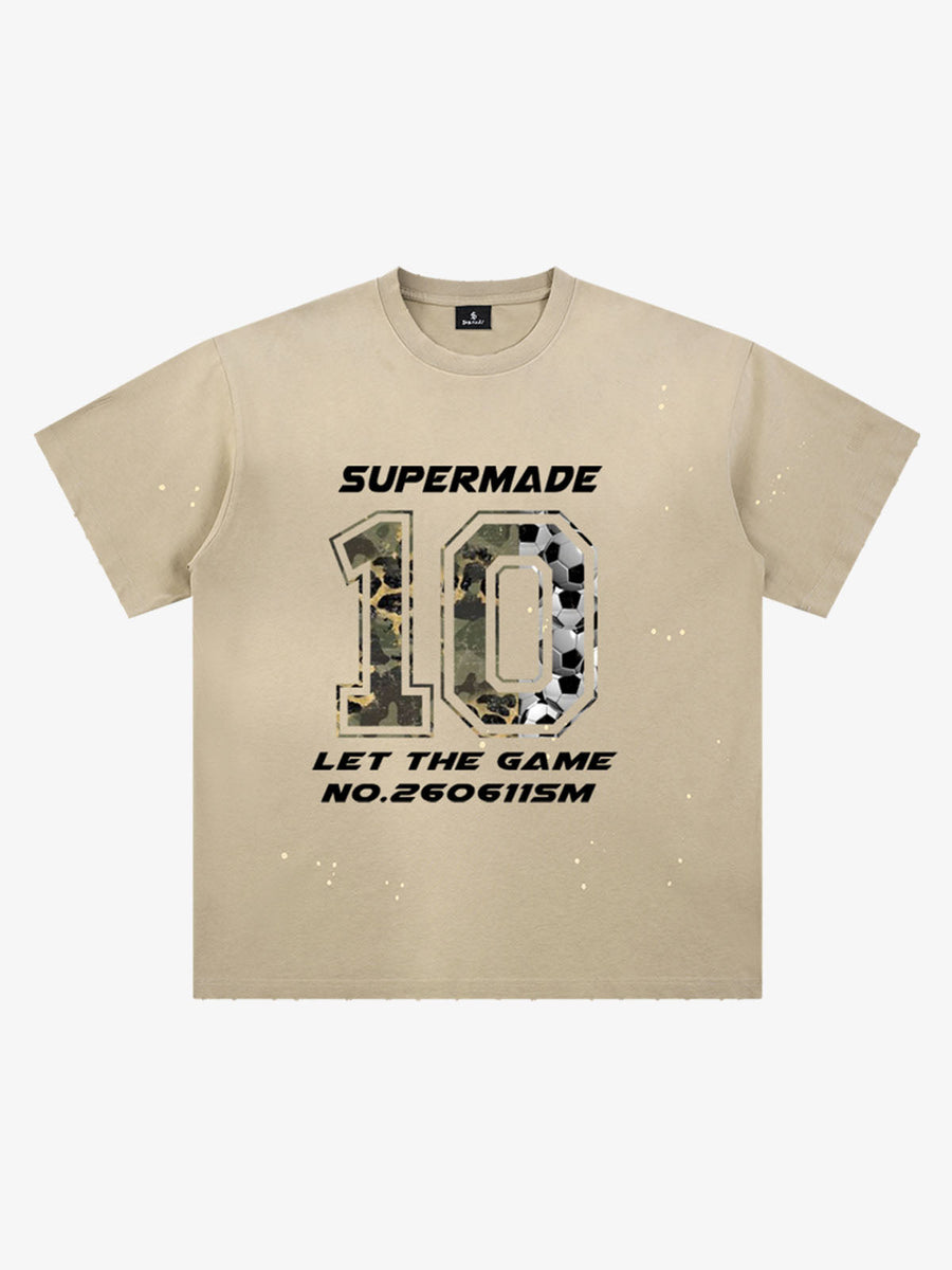 Number 10 Camo and Soccer Graphic T-Shirt 