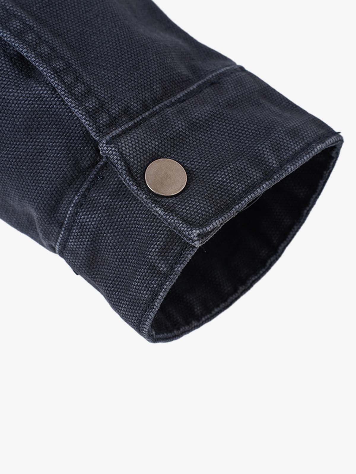 Distressed Metal Airplane-Buckle Work Jacket