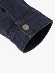 Distressed Metal Airplane-Buckle Work Jacket