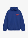 Oversized Hoodie with Lip Print Embroidery