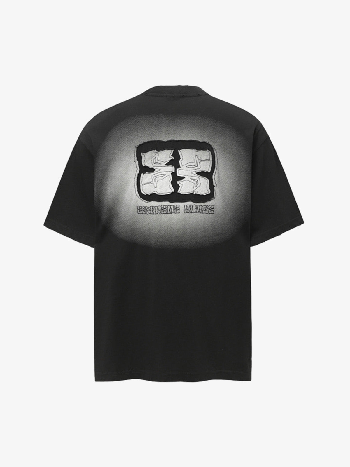 Patch Embroidery Spray Painting Gradient T-shirt 