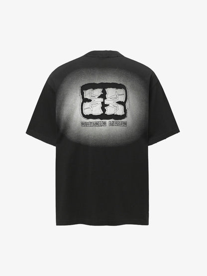 Patch Embroidery Spray Painting Gradient T-shirt 